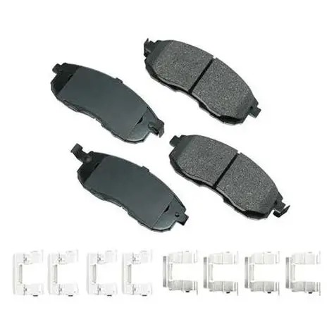 Semi-metallic brake pad set 4 pieces with hardware clips — OEM-grade Hyundai Kia aftermarket wholesale export from Guangzhou China