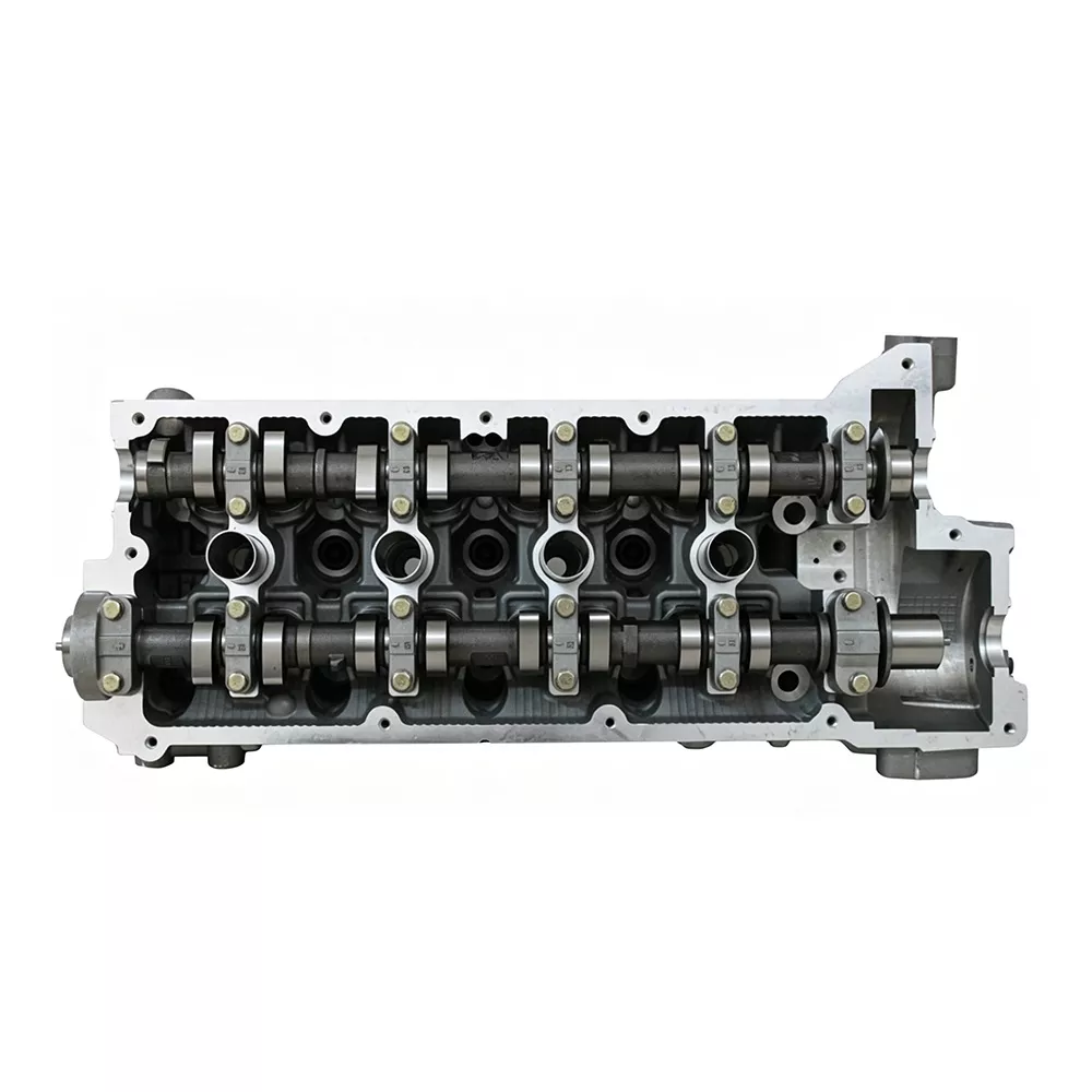 Hyundai Kia DOHC cylinder head with dual camshafts installed — showing valve train, cam journals and combustion chamber design for G4NA 2.0L engine