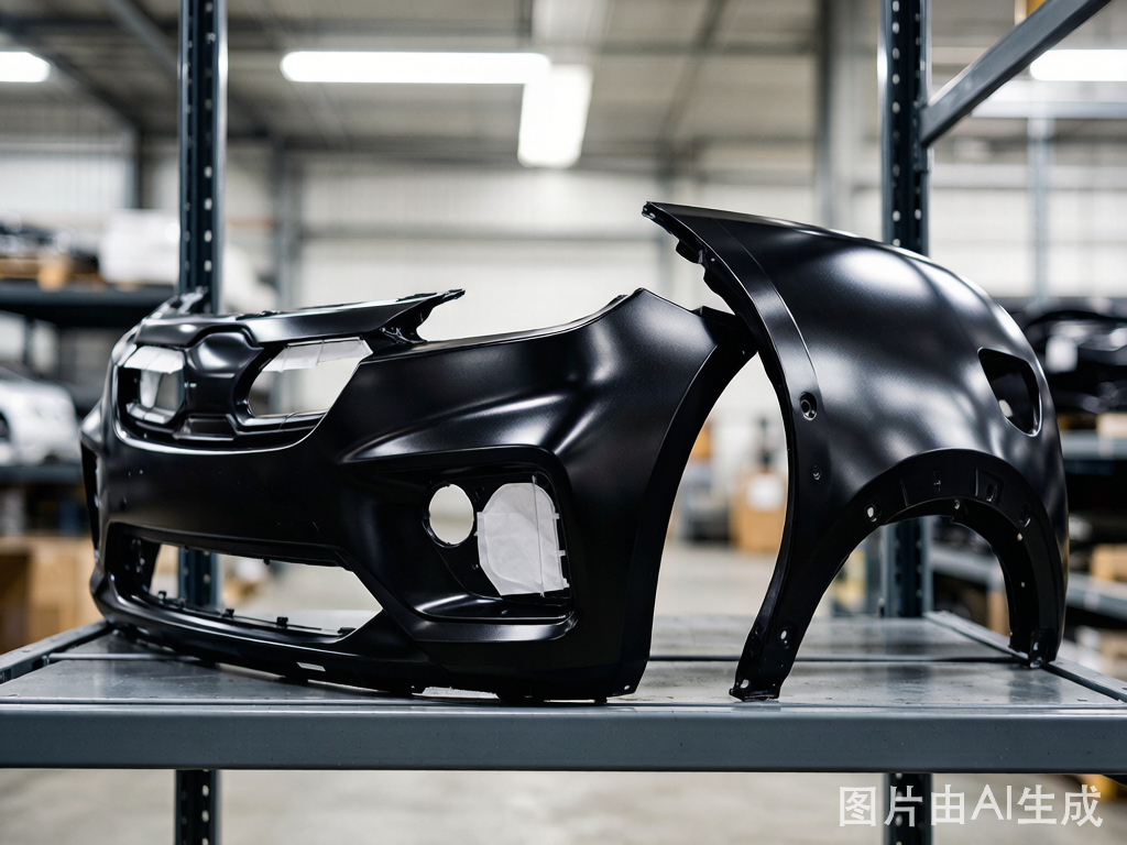 Hyundai Kia front bumper cover and fender set in black primed finish — collision repair body parts wholesale from Kingmay Auto Parts China