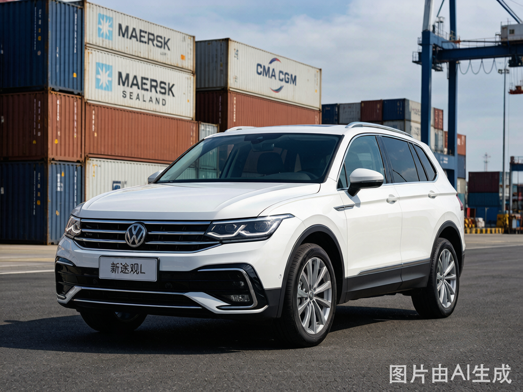 JETTA VS5 2026 1.4T compact SUV export from China at Nansha Port Guangzhou — VW FAW-built SUV with LED headlights for emerging markets