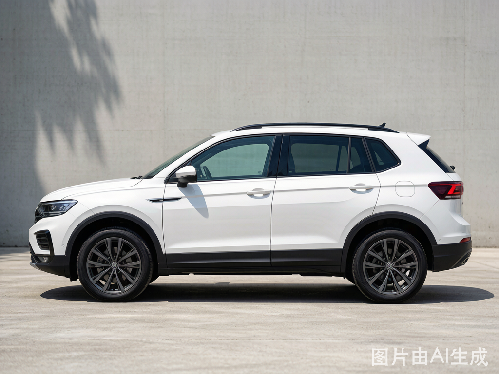 JETTA VS5 2026 side profile view showing alloy wheels body lines and LED taillights — compact SUV for export from Nansha Port China to emerging markets