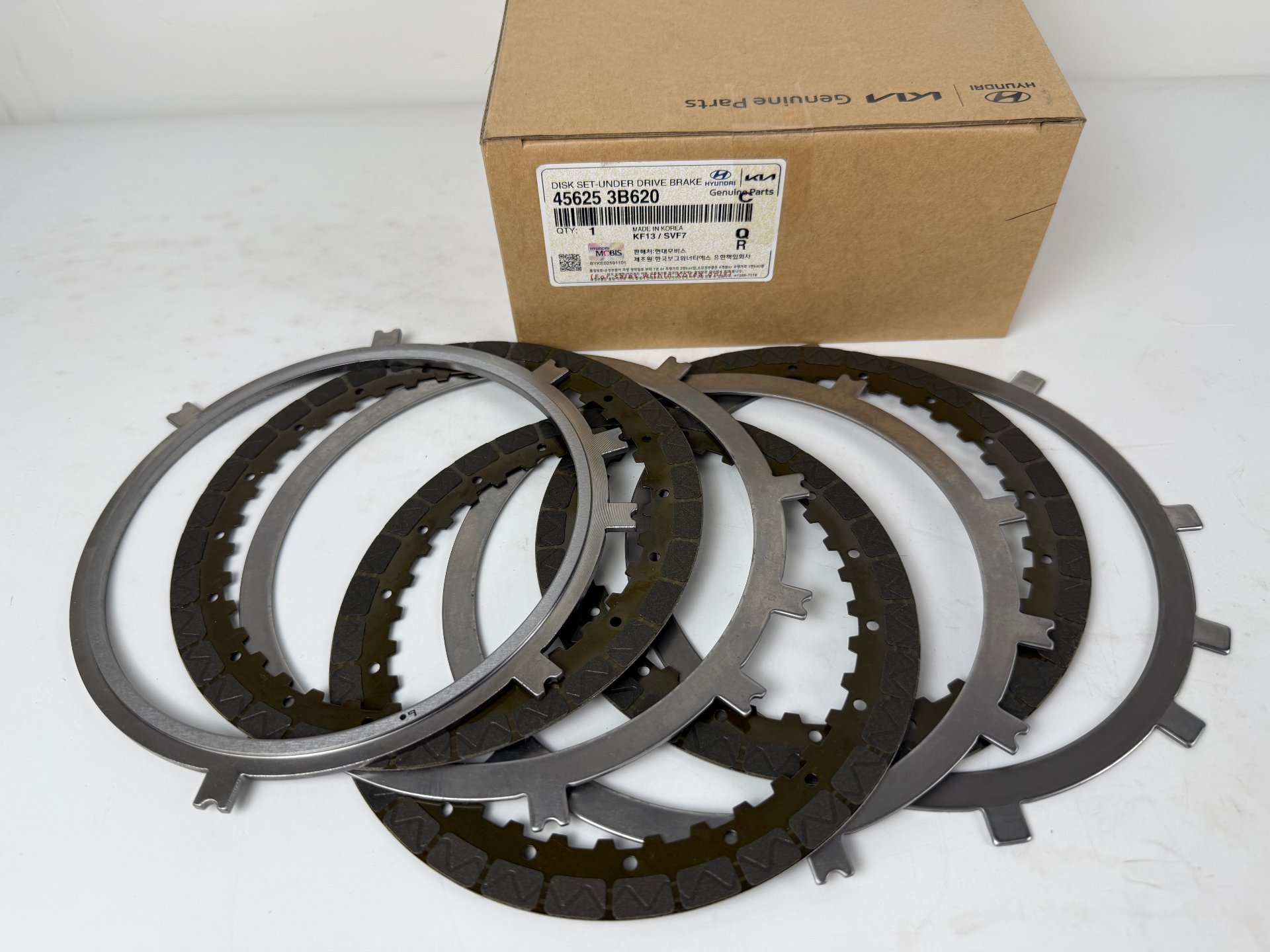 Kia Genuine Parts clutch friction plate and steel plate set 45625-3B620 — underdrive brake disc set for automatic transmission rebuild OEM genuine MOBIS