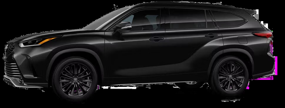 Toyota Highlander Hybrid Ultimate Edition rear view — LED taillights, power tailgate, hybrid badge, dual motor E-Four AWD, China export
