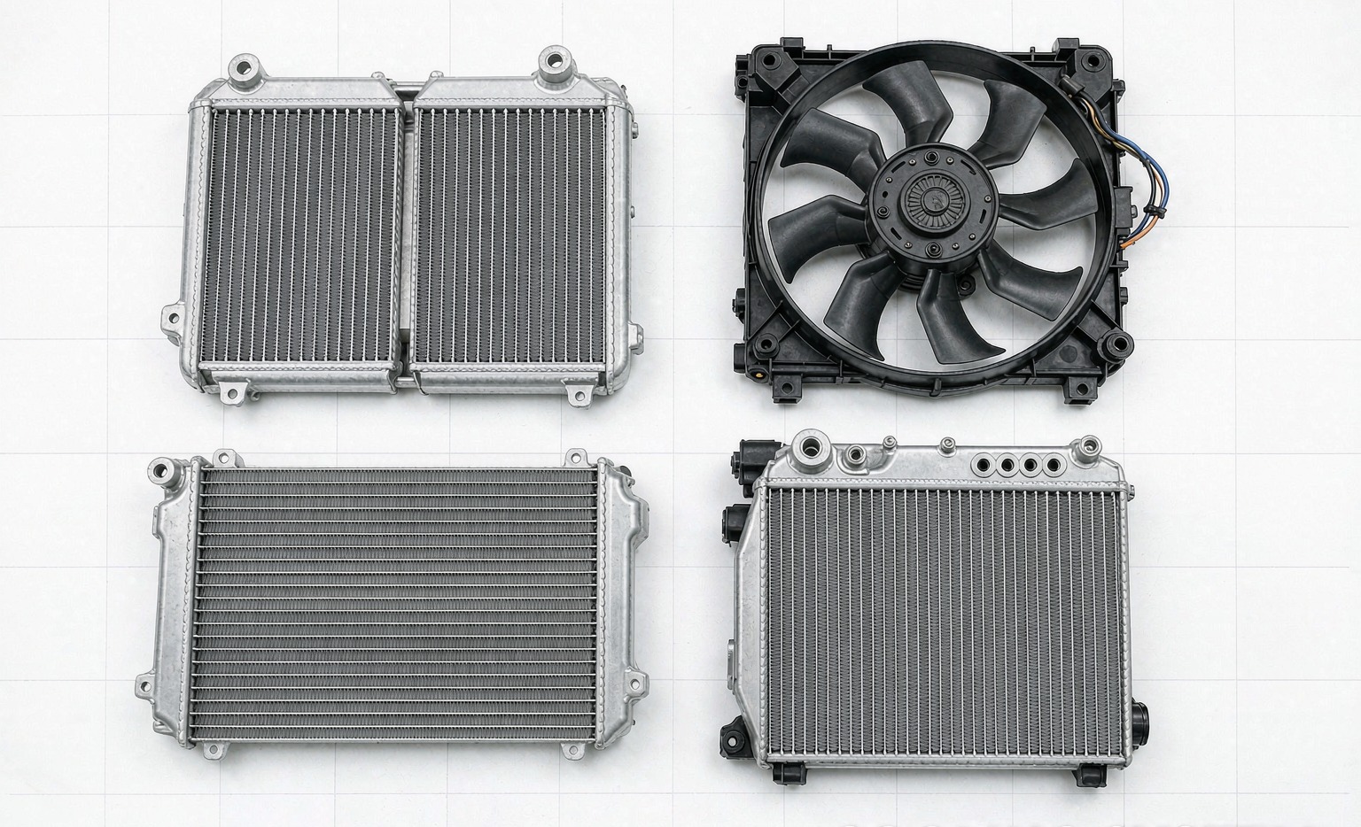 Toyota RAV4 2026 cooling and engine parts wholesale: aluminum radiators, condensers, cooling fans and intercoolers for the 2.0L gasoline, 2.0L hybrid and 2.5L dual engine variants