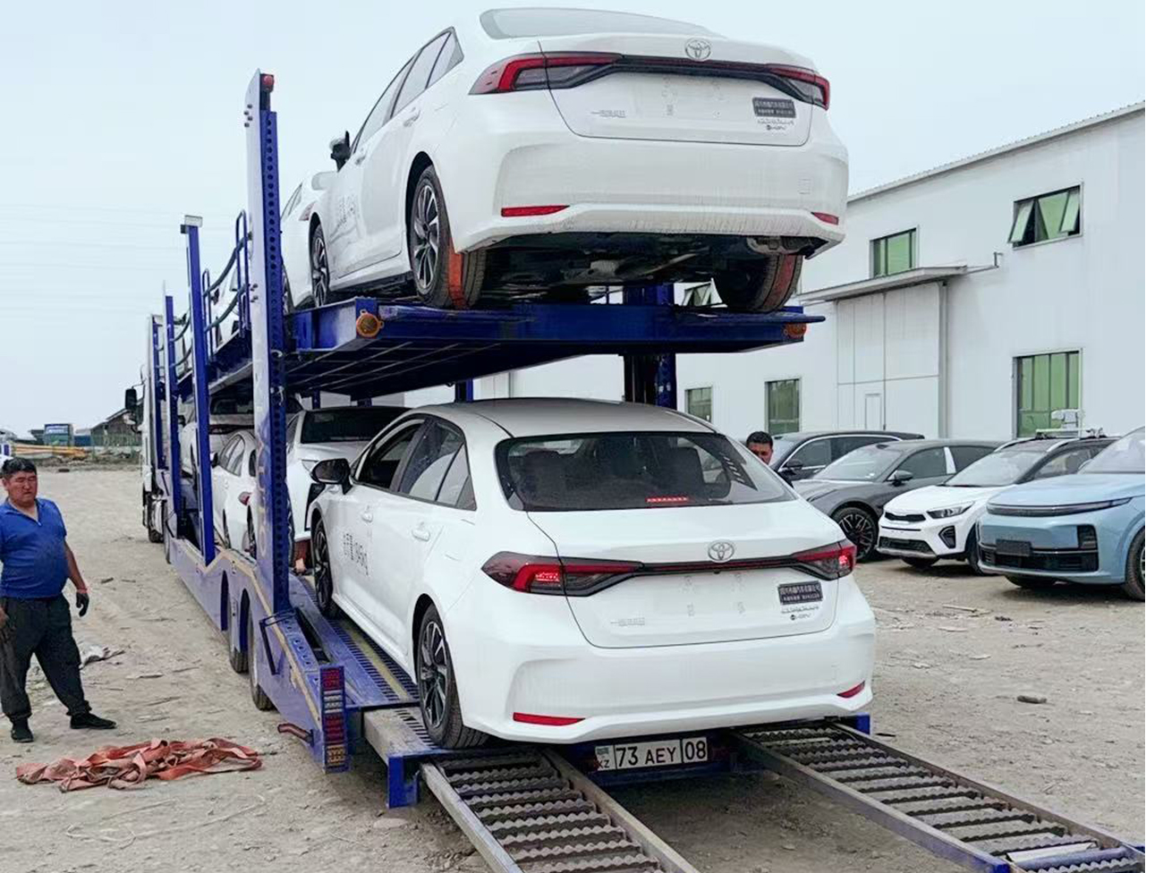 Vehicle quality inspection checking engine and interior before export